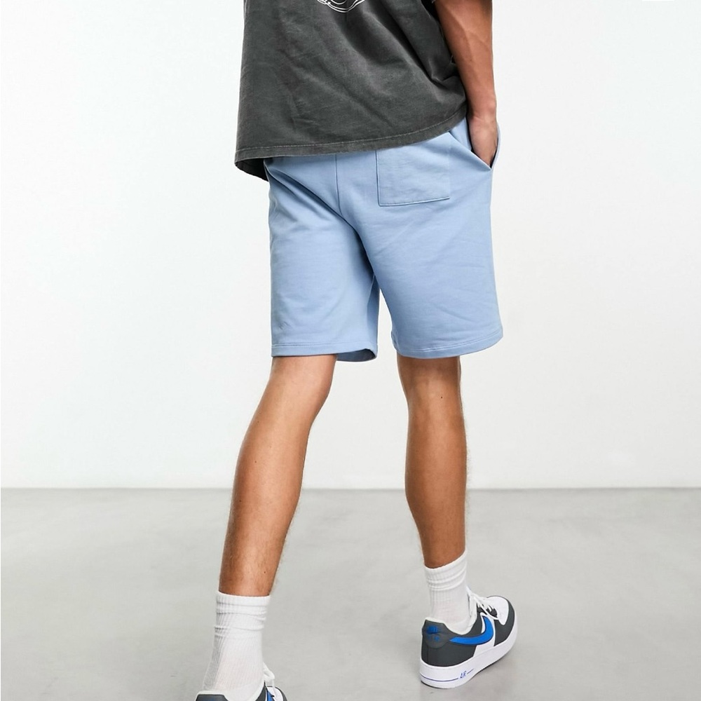 LIKE NEW! ASOS DESIGN Slim jersey shorts in lead blue.